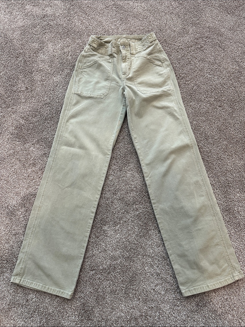 American Eagle Outfitters Straight Leg Pants in Olive Green